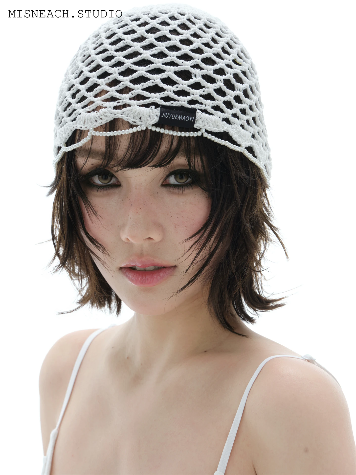 

Handmade Hollow out Beaded Headcap Women's Summer Fashionable Tunic Top Hat Vacation Cold Cap Dress Accessory
