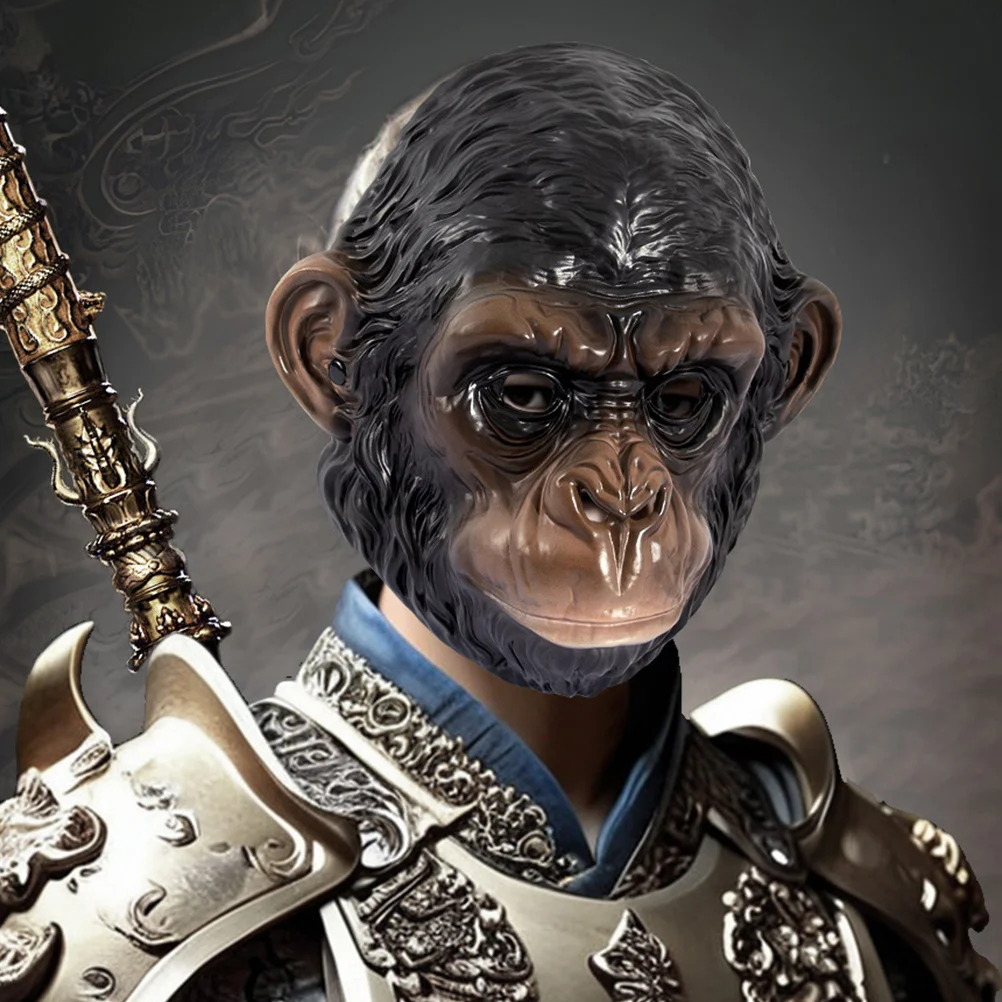 قناع غوريلا واقعي للبالغين، زي حفلة المهرجانات، تصميم حيوان مخيف، قناع تنكري لمناسبات الهالوين الخارجية #2