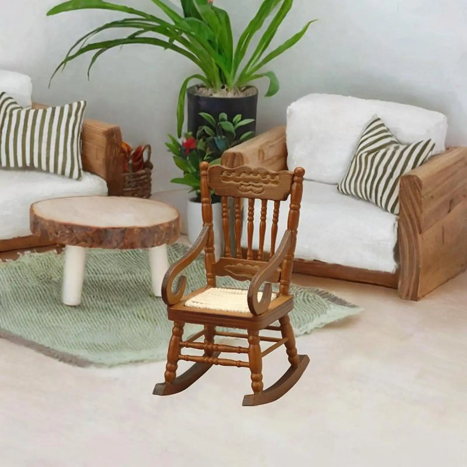 Miniaturowy zestaw mebli do zabawy w jedzenie w skali 1/12 Miniaturowe meble do domku dla lalek Krzesło do układania Sceneria DIY do ogrodu wróżek