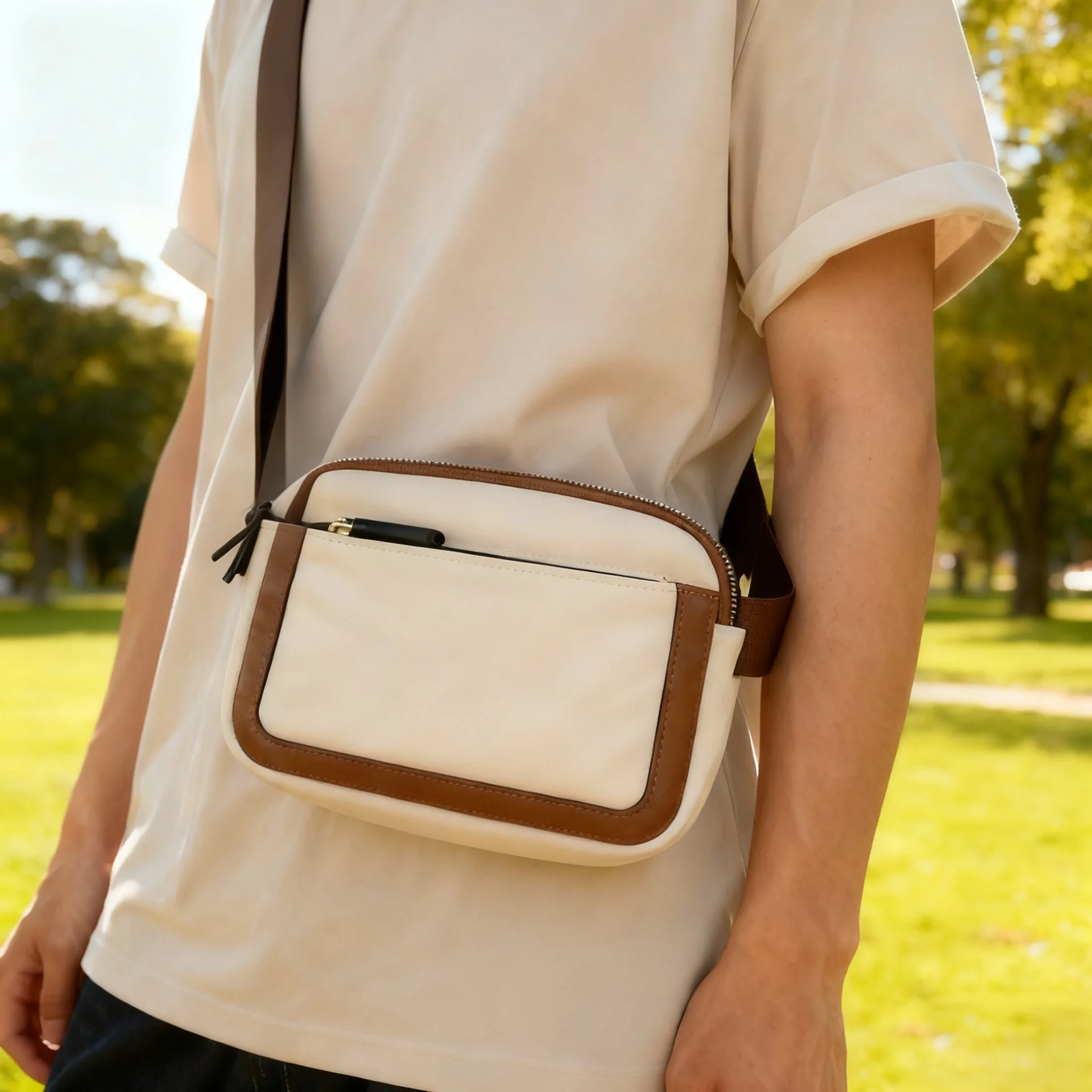 

1pcs Large Capacity Waist Bag - Adjustable Crossbody Waist Bag for Men and Women Sports Phone Bag