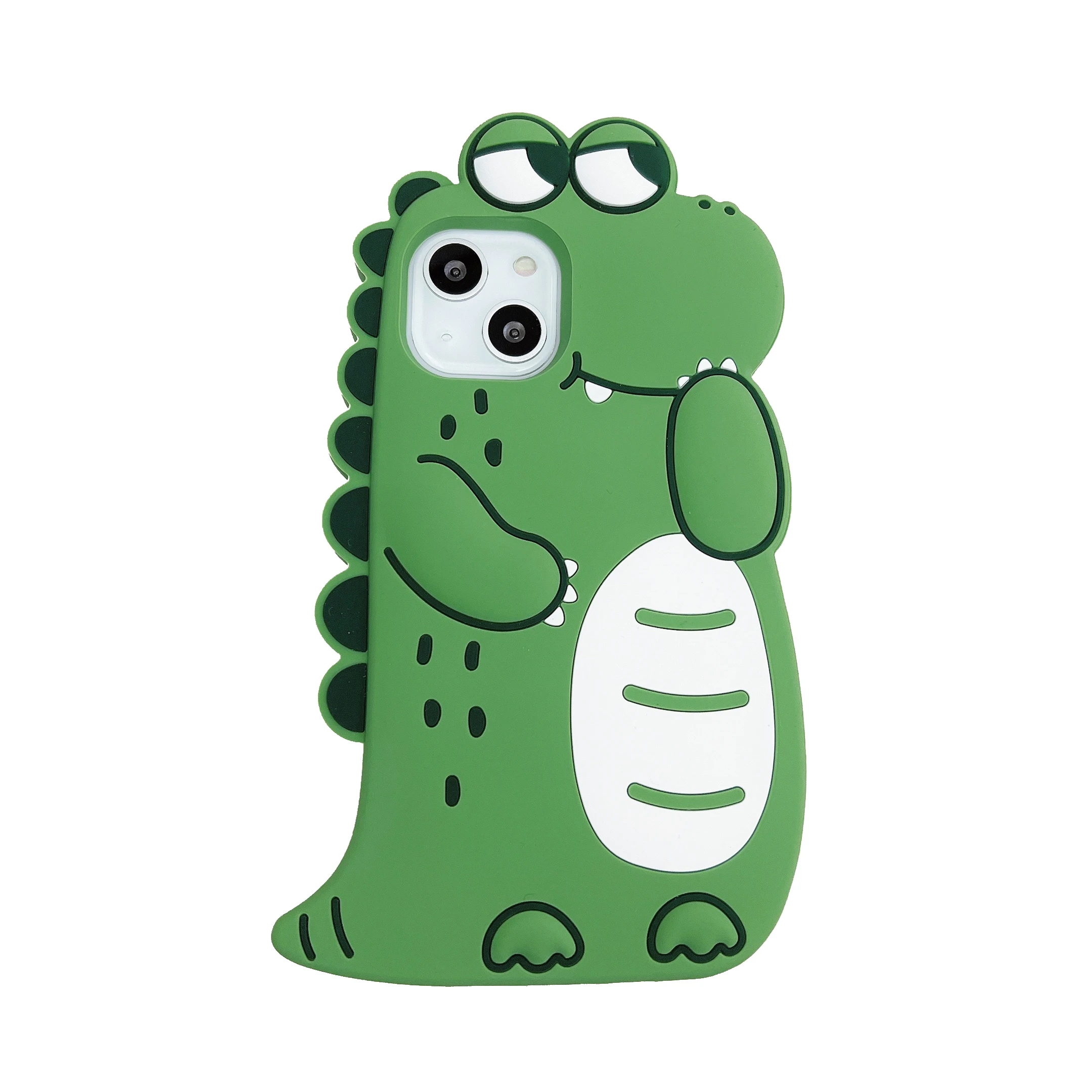 

High quality 3D Cute cartoon dinosaur soft silicon phone case for apple iphone 11 12 13 Pro 14 15 Pro Max