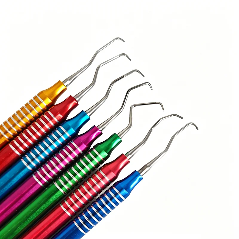 7PCS Color Dental Gracey Curettes Set Dentistry Scaler Set Periodontal Teeth Clean Removing Tooth Calculus Scraper Tool view 5