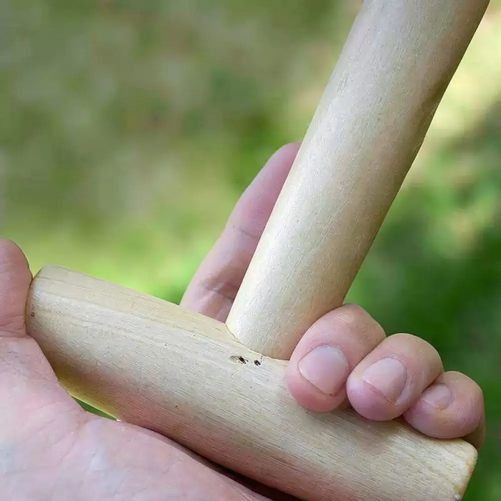Manual Garden Dibble Tool Wood Handle Soil Hole Maker For Vegetable Flower Planting Transplanter Farming Equipment