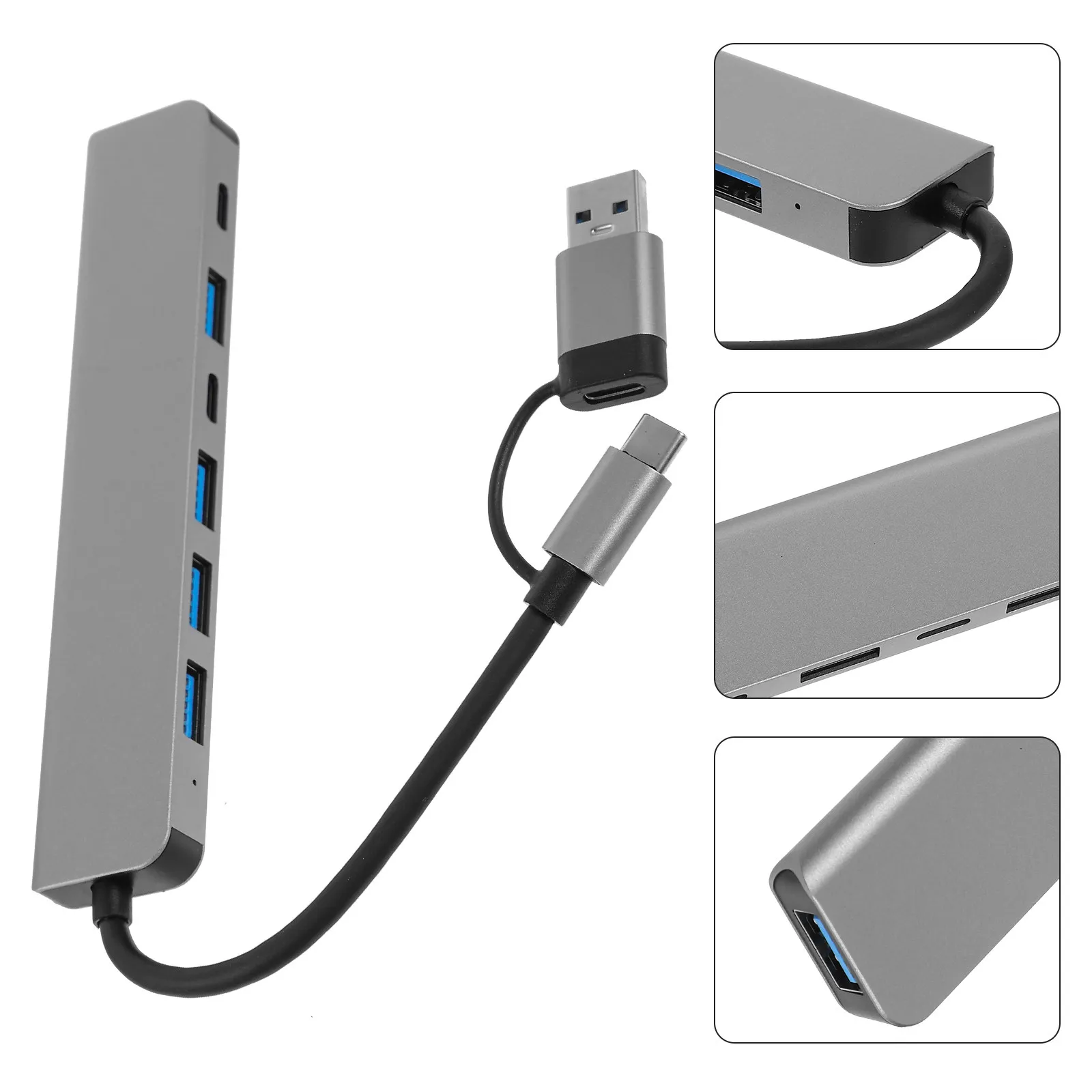 7 in 1 USB Hub Multi Ports Expander Splitter Adapter Laptop Docking Station USB 3.0 Multiple Devices Connection