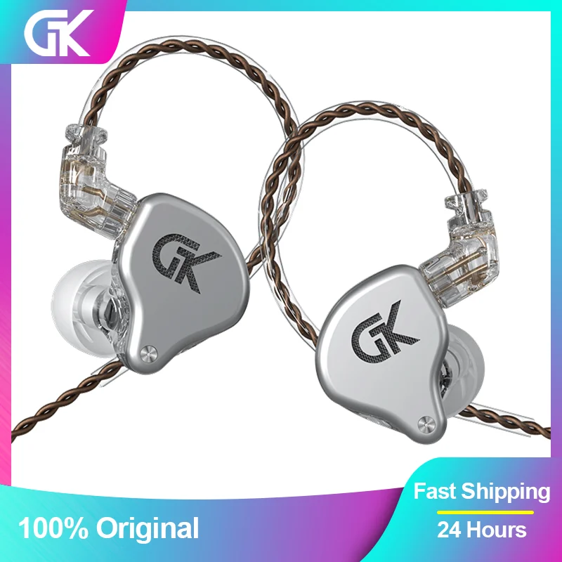 GK GS10 4BA+1DD 10-unit Hybrid In-Ear Headphones Bass HIFI Monitor Sport Wired Earphones Balanced Armature Headset New Arrival