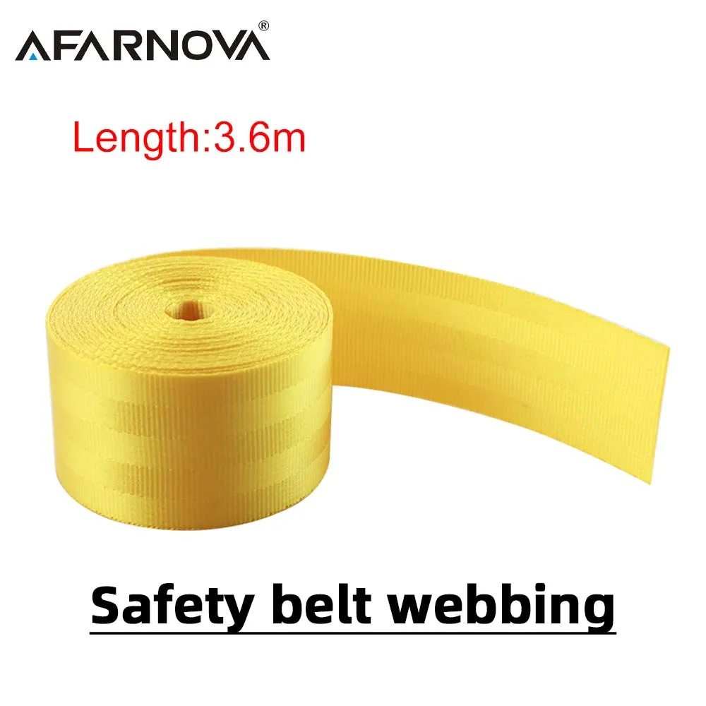 Yellow 3.6meter Car Seat Belt Webbing Polyester Seat Lap Nylon Safety Strap Car Seat Conversion Car Accessories DIY