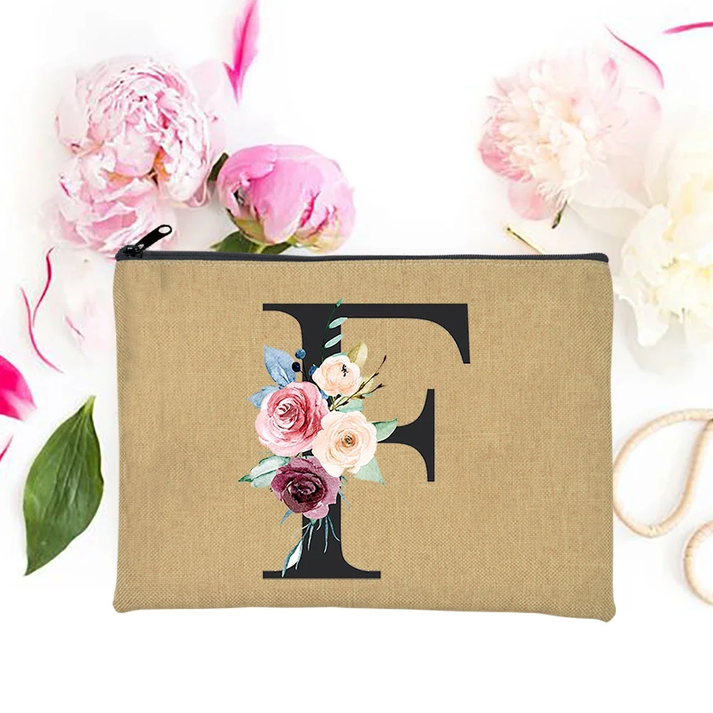 Сustom Initial Summer Bag New Flower Letter Bolsa Bridesmaid Gift Feminina Clutch Bag Holiday Organizer Case Bachelorette Clutch