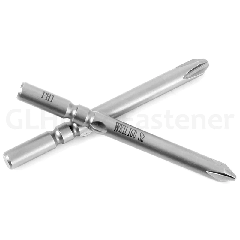 50-80mm 801 Electric Phillips Screwdriver Bit 5mm Round Shank Cross Head Electric Screwdriver Bit Magnetic Driver Bit PH00-PH2