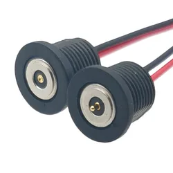 1pc Threaded Magnetic Connector Power Charging Cable DC 3A12V Magnetic Suction Contact Male and Female Plug Terminal