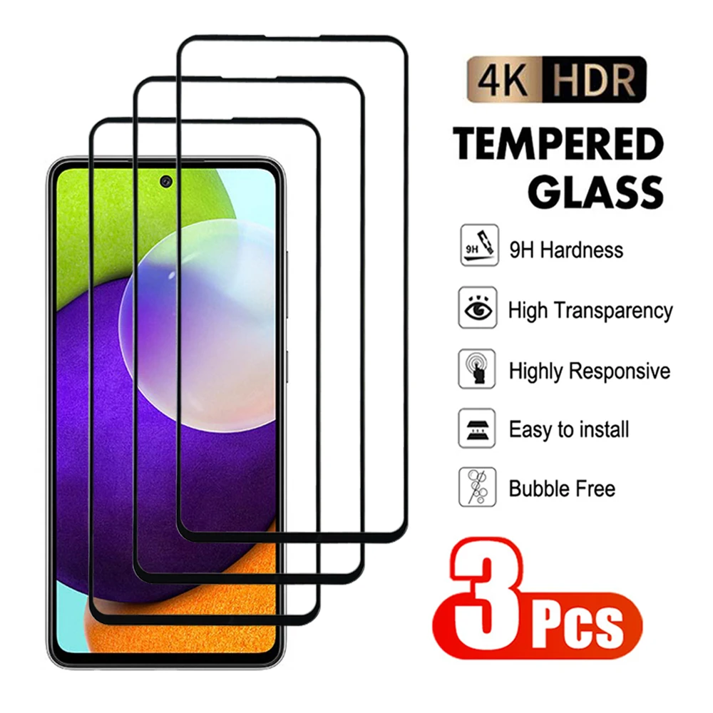 3Pcs For Samsung Galaxy A71 A72 A73 A41 A42 A51 A52 A53 A54 A55 Tempered Scren Protector Samsung S10E Note 10 Lite glass Film 9H