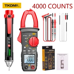 Clamp Meter Digital Multimeter 400A AC/DC Current Ammeter Voltage Tester 4000 Counts Hz Capacitance NCV Induction Diode Testers