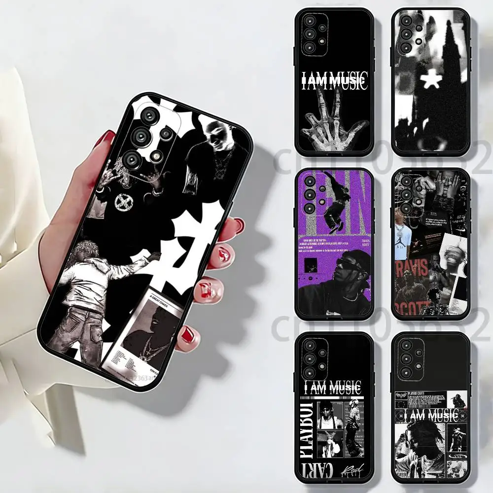 O-Opium Rap Playboi Carti Phone Case For Samsung S25,24,21,22,23,S30,Ultra,S20,Plus,Fe,Lite,Note,S10,S9,Black Soft Shell