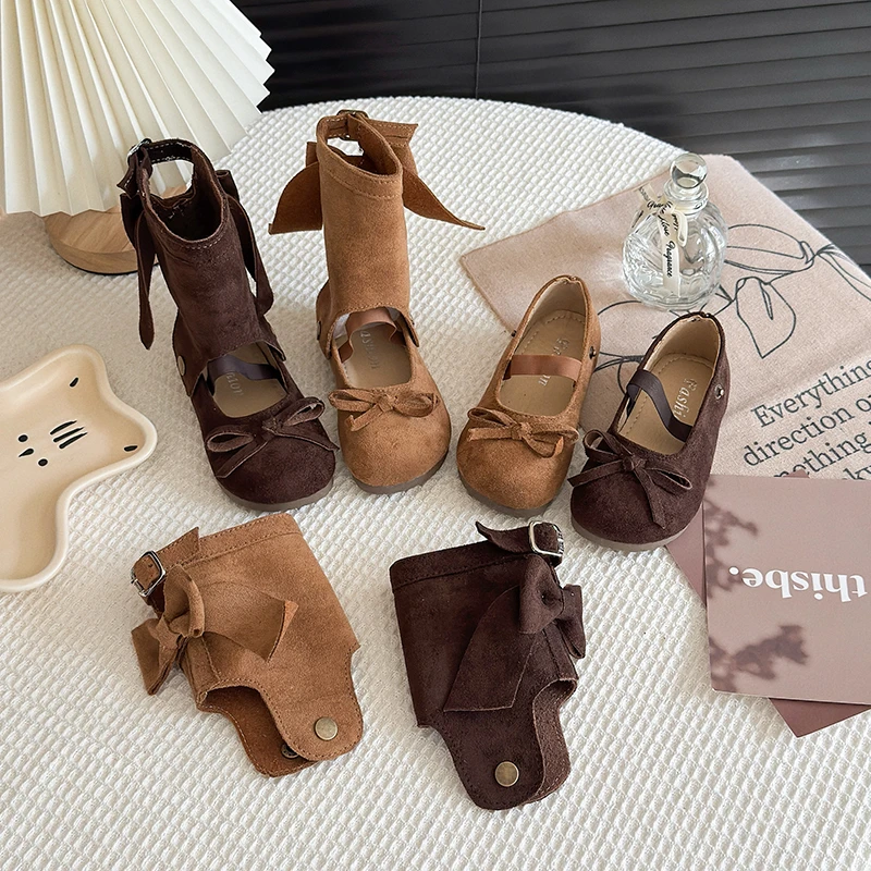 

Children Casual Boots for Girls 2025 Autumn New Fashion Korean Style Soft Bottom Anti-slippery Versatile Princess Leather Shoes