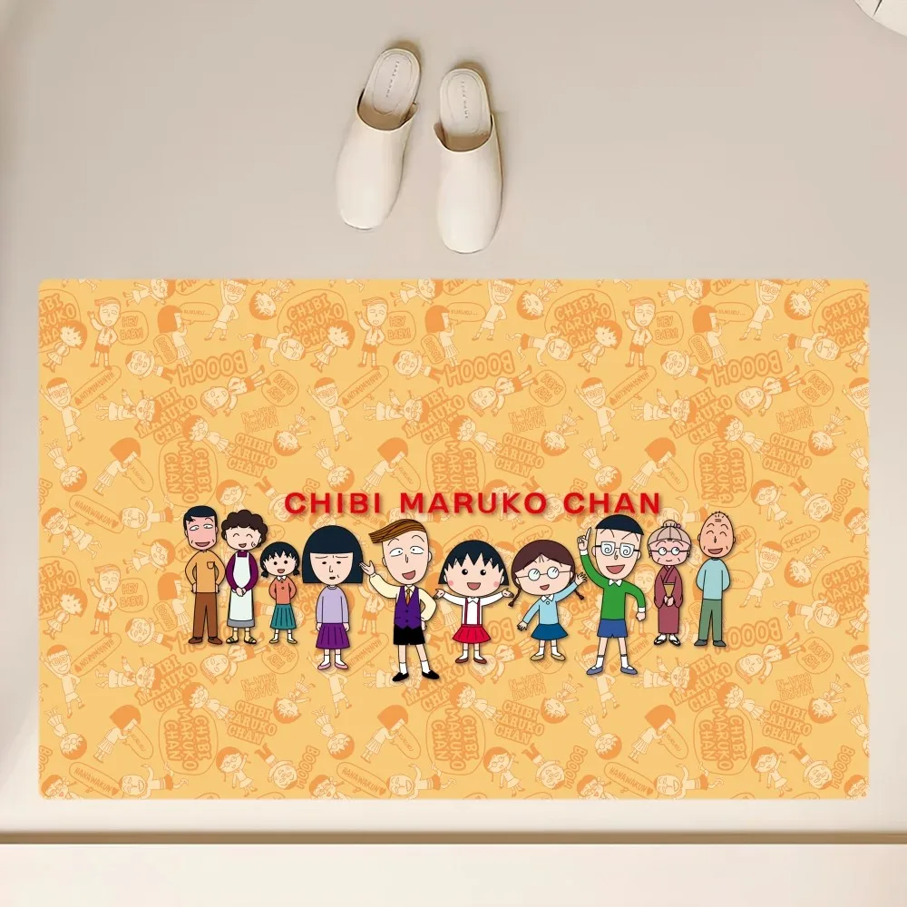 Catoon Chibi Maruko Chan Floor Mat  Anti-Slip Bathroom Kitchen Bedroom Living Room Entrance Rug Home Decor