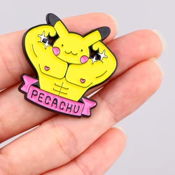 Kawaii Cool Muscle Enamel Brooch Anime Fitness Pins Clothing Backpack Lapel Badges Fashion Jewelry Accessories For Friends Gifts