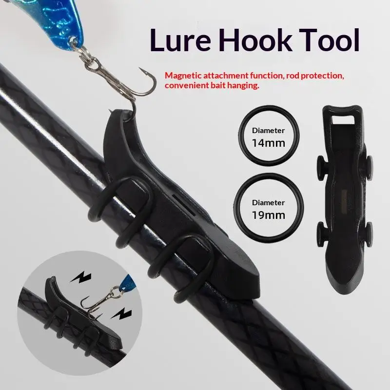 Scratch-resistant Magnetic Fishing Hook Keeper 5 Sets Portable Fishing Rod Bait Hanger for Hiking Fishing Trips