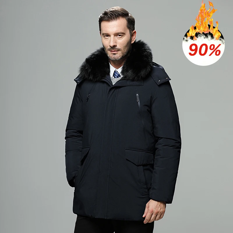 

2023 Autumn Winter Men Down Jacket Cotas Mens Warm 90% White Duck Down Hooded Jacket Parkas Multi Pockets Overcoat Male Plus 5XL