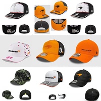 McLaren Hat Hard Top Baseball Cap Outdoor Sports Motorcycle Team Embroidery Duckbill Cap Sun Protection round Top Bent Brim