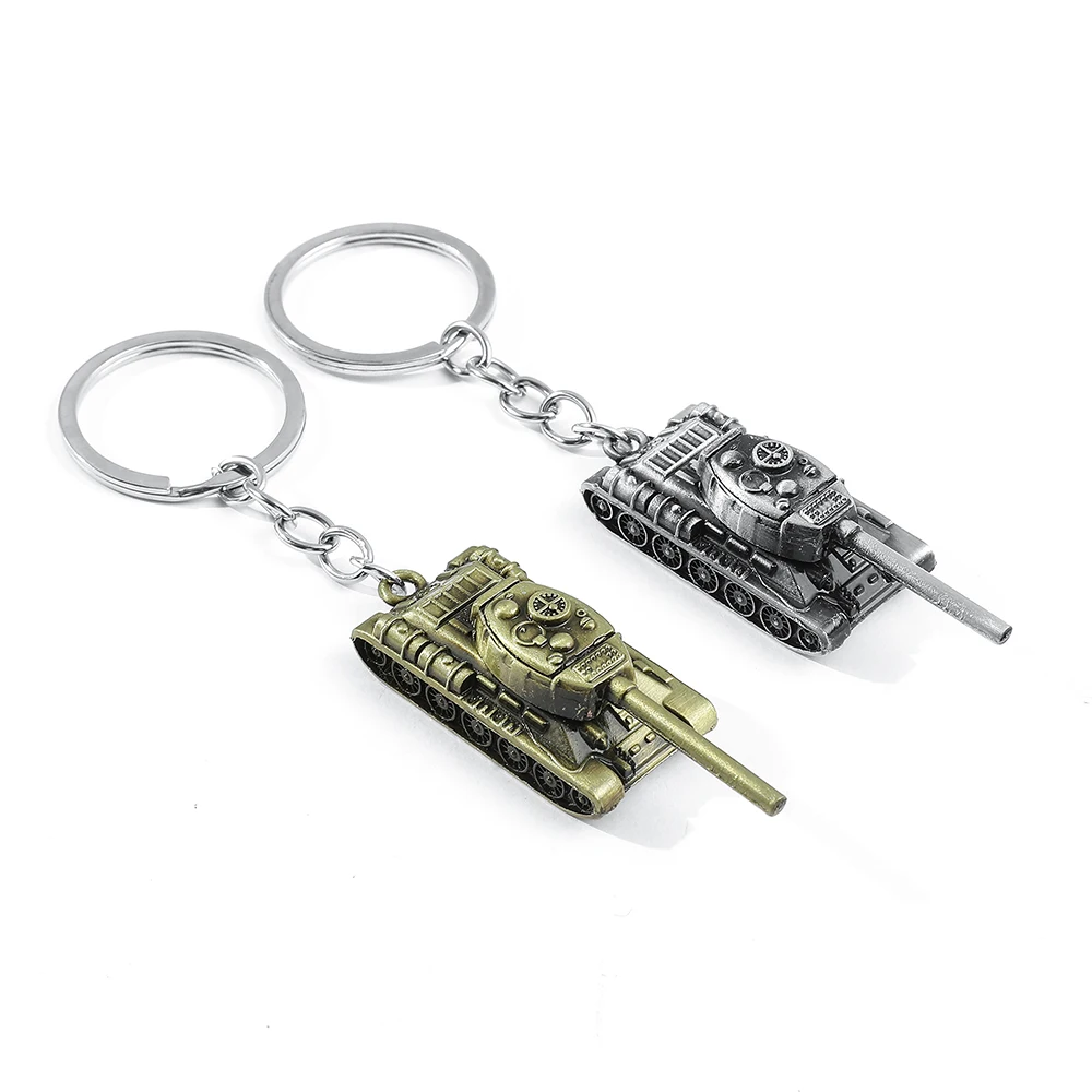 Fashion Vintage World Of Tanks Model Pendant Key Chain 3D Keyrings For Men Car Holder Key Accessory