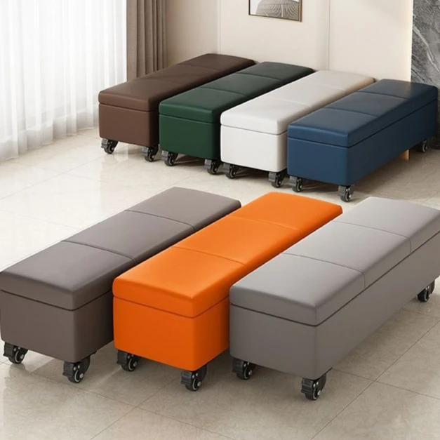 مقعد تخزين خارجي متعدد الوظائف مع عجلات مقعد عريض مقعد عثماني مقعد حذاء عالي التحمل أثاث منزلي للمكتب للاستخدام الخارجي #2