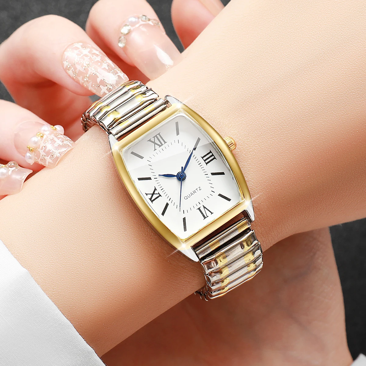 1/3PCS Elegant Elastic Strap Women Watches Set Fashion Roma Dial Ladies Quartz Wristwatches Reloj Mujer Girl Clock (Without Box) view 4