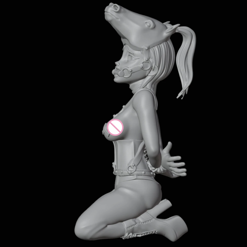 Kit de modèle d'impression 3D pour fille poney, figurine d'anime NSFW, statue de réduction l'inventaire bricolage, jouets non peints, beauté, 1/24