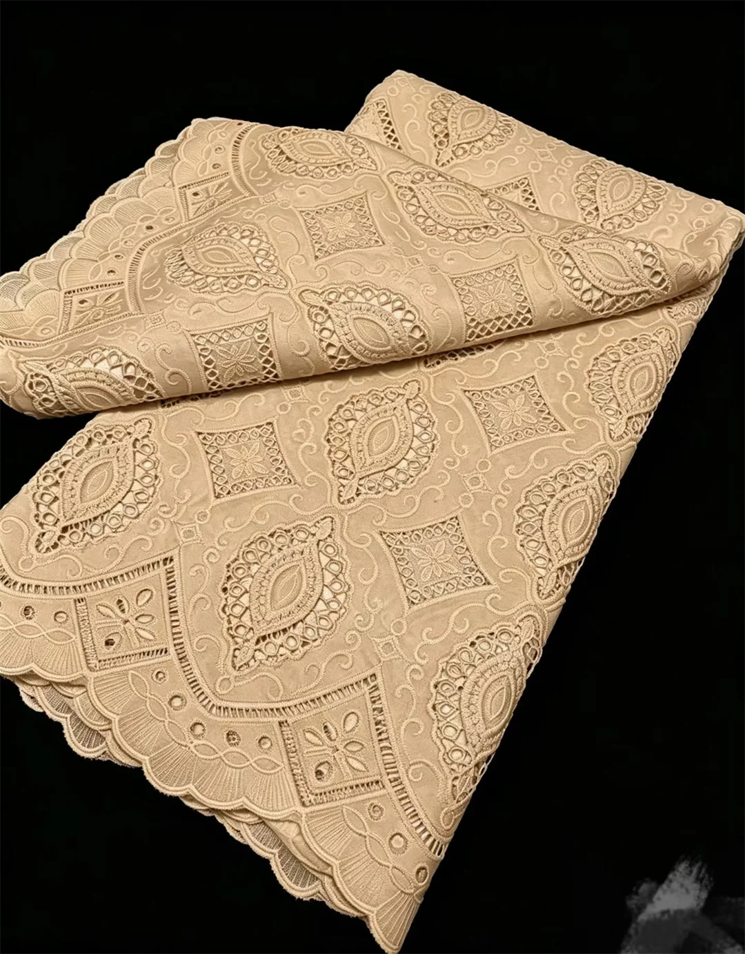 Nigerian Lace Fabrics High Quality Lace African Lace Fabric Milk Silk Lace Guipure Cord Lace Fabric For Party Dress Sewing 5Yard