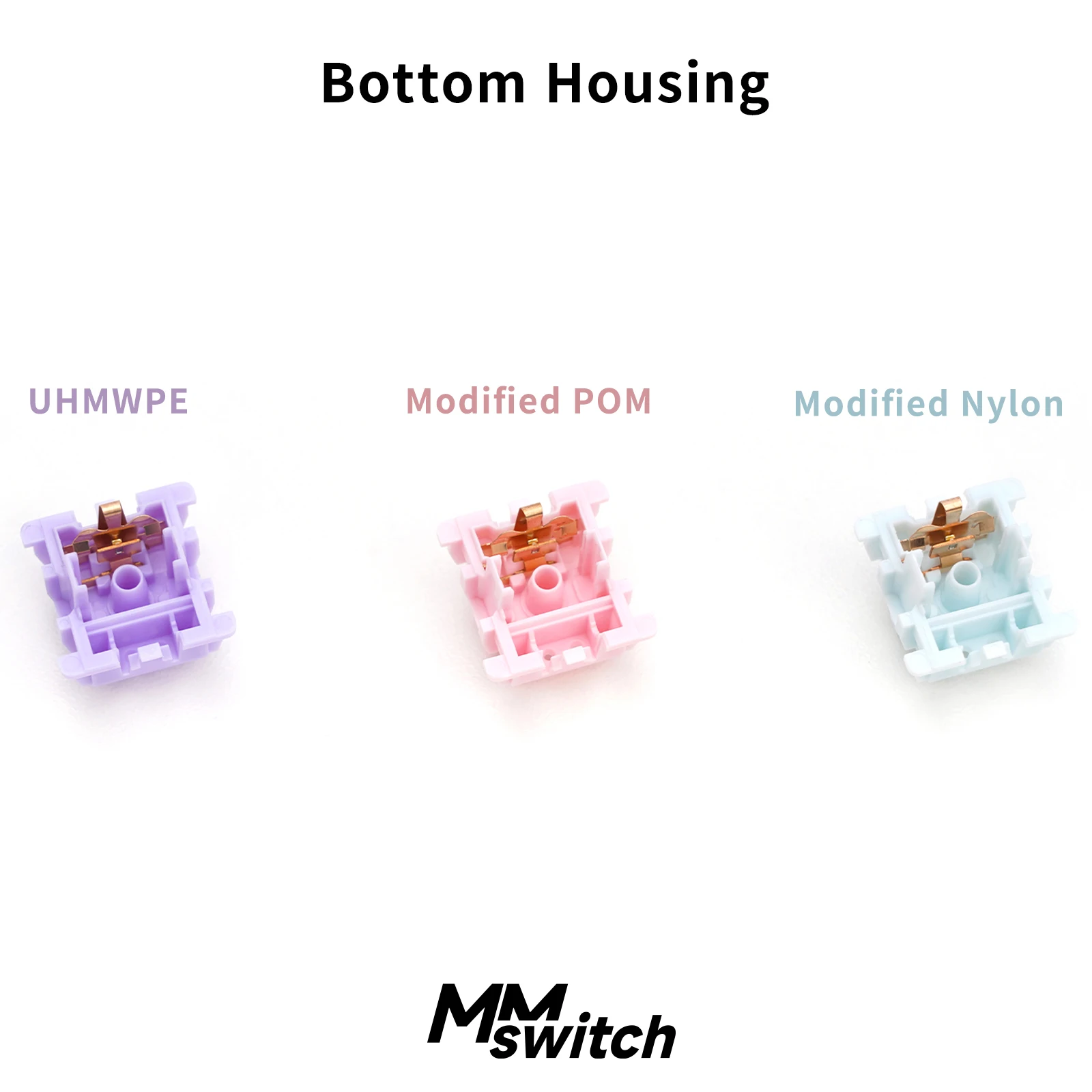 WuqueStudio MMswitch Pastel Bottom Housings Modified Nylon POM UHMWPE Linear Switch For Mechanical Keyboard-35 pcs bottom housin