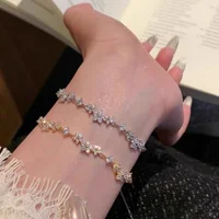 Zinc Alloy Bracelet Sparkling Zircon Flower Bracelet Handmade Bracelet Alloy For Daily Wear Fashion Accessory Party 3