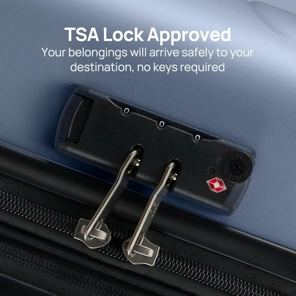 Bagagem verificada grande para PC de casca dura leve de 28 polegadas com rodas giratórias lisas, ideal para viagens e verificação