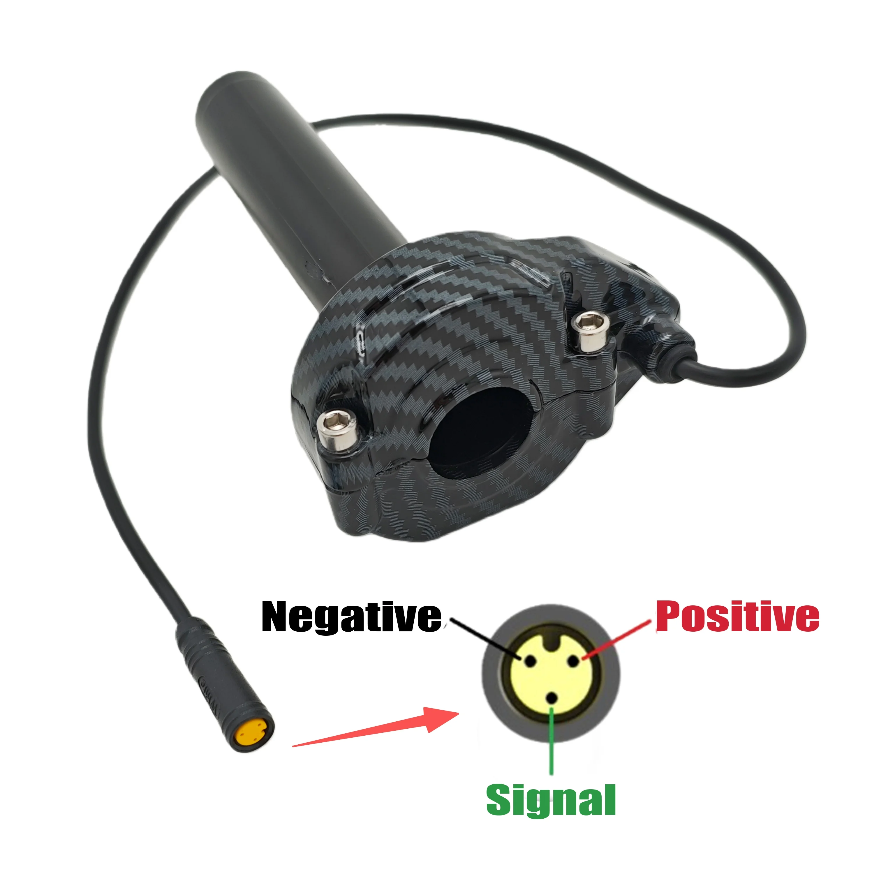 ebike-sron-style-12v-90v-ユニバーサル電圧-フルバーツイストスロットル（bafang防水プラグとsmアダプターケーブル付き）