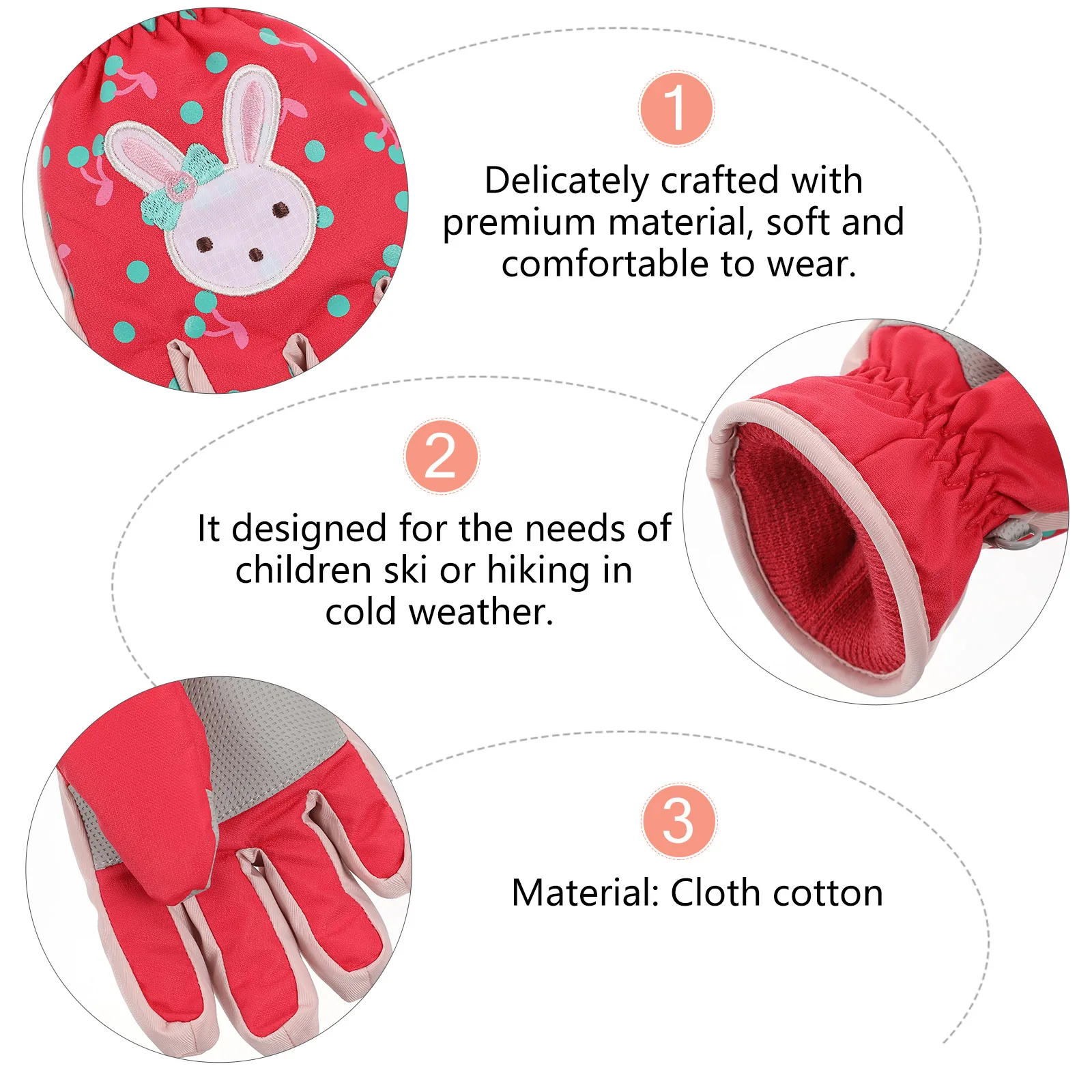 

Windproof Warm Gloves for Kids Skisocken Kinder Girl Non-skid Snow Mittens Skihandschuhe Winter Warmes Cotton Outdoor