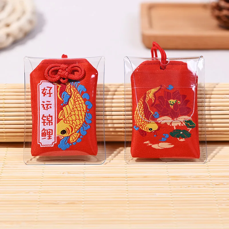 Omemori-Colgante de oración japonesa, amuletos de la suerte de seguridad para la salud, bolsa de riqueza, talismán protector, llavero, regalos para pareja