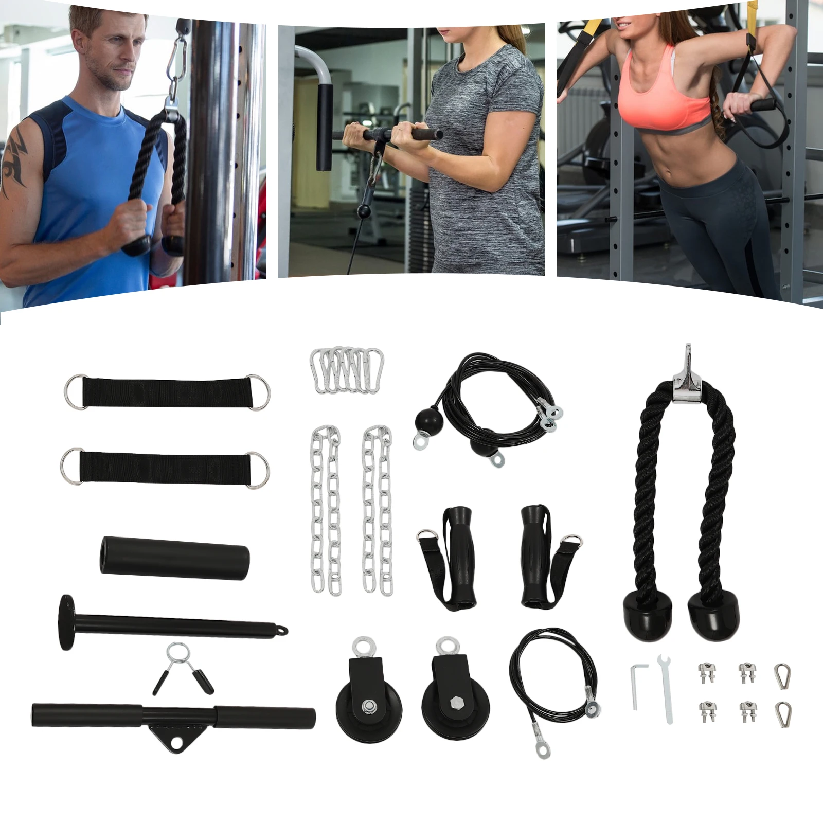 Cable Weight Pulley System, Home Gym Equipment, Fitness Pulley Cable System