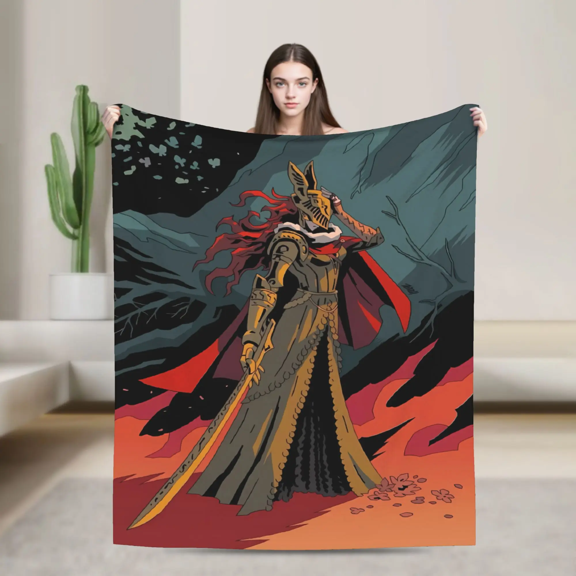 Soft Blanket Camping Elden Ring Game Throw Blanket  Flannel Bedspread For Bedroom Novelty Sofa Bed Cover