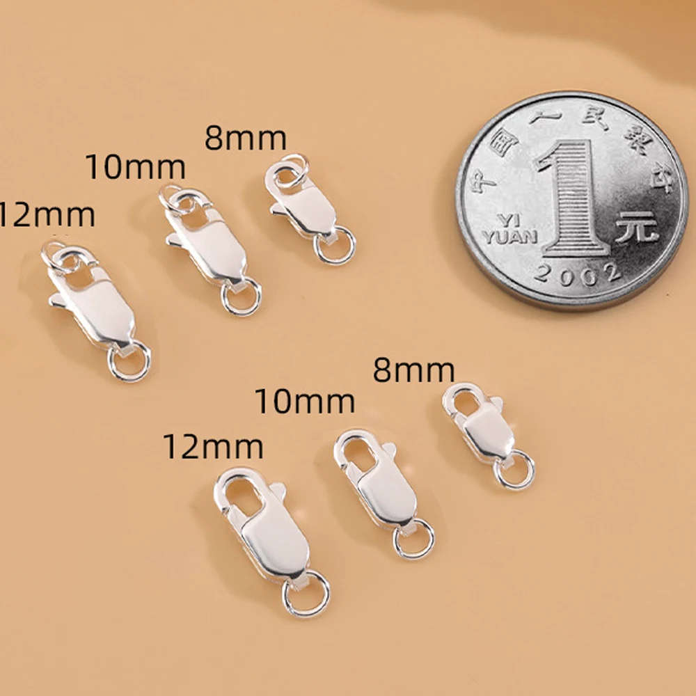 Fermoirs à homard à ressort en argent Sterling 925, 2 ensembles, crochets, griffe avec anneaux de saut pour la fabrication de bijoux, accessoires de fabrication