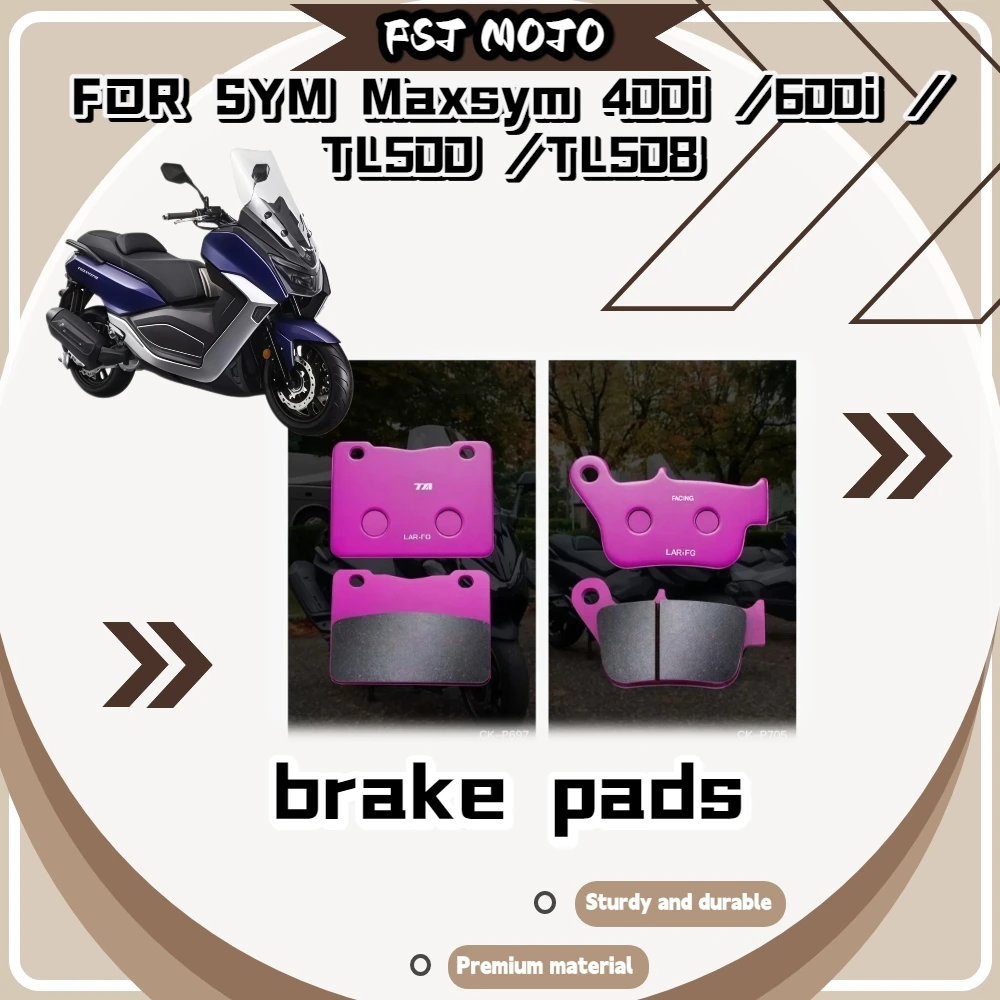 For SYM Maxsym400i/600i/TL500/508 Ceramic Brake Pads Multi Friction Blends Soft Silent Compound Remove Noise At Low Speed