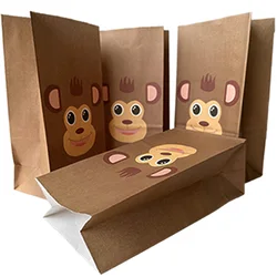 Jungle Animal Safari Monkey Birthday Party Baby Shower Decorations Paper Gift Bag Gandy Bag Monkey Themed Party Supplies