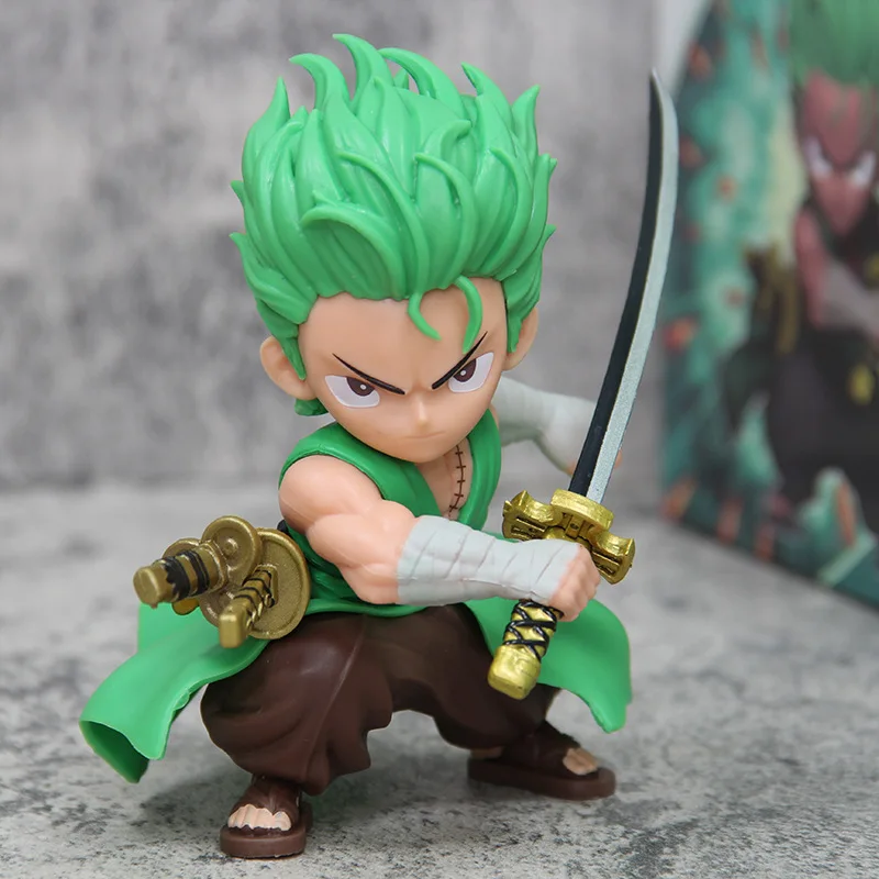 14CM One Piece Series Cute Zoro High Quality Anime Figure Model Action Figurine Model Toy PVC Statue Model Decorative Doll Gifts