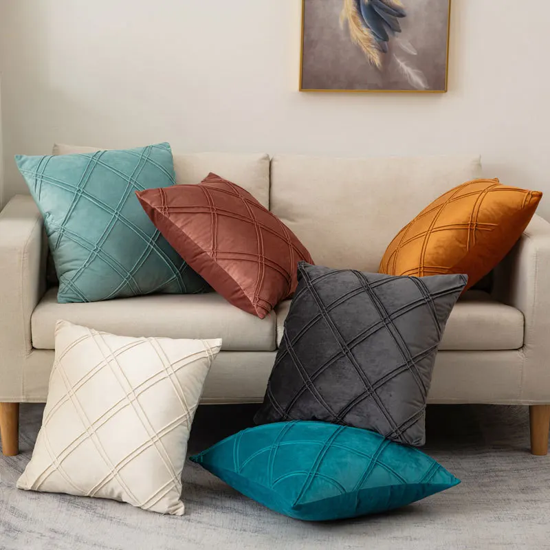 1/2 Stück handgefertigter Taillenkissenbezug aus holländischem Samt, ultraweicher, rosafarbener Plüsch-Kissenbezug, dekorativer Kissenbezug für Sofa, Schlafzimmer – Detail 8