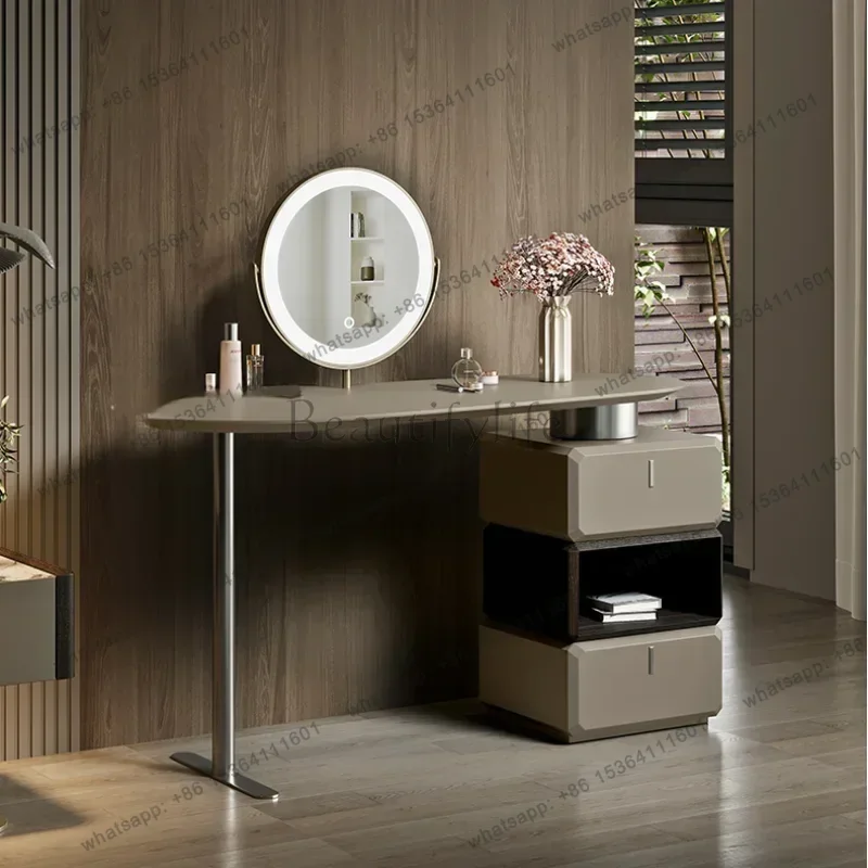 LJY Drawer Mirror Vanity Dresser Sets Modern Makeup Girls Storage Dressing Table Luxury Women Tocador Maquillaje Bedroom Furnitu