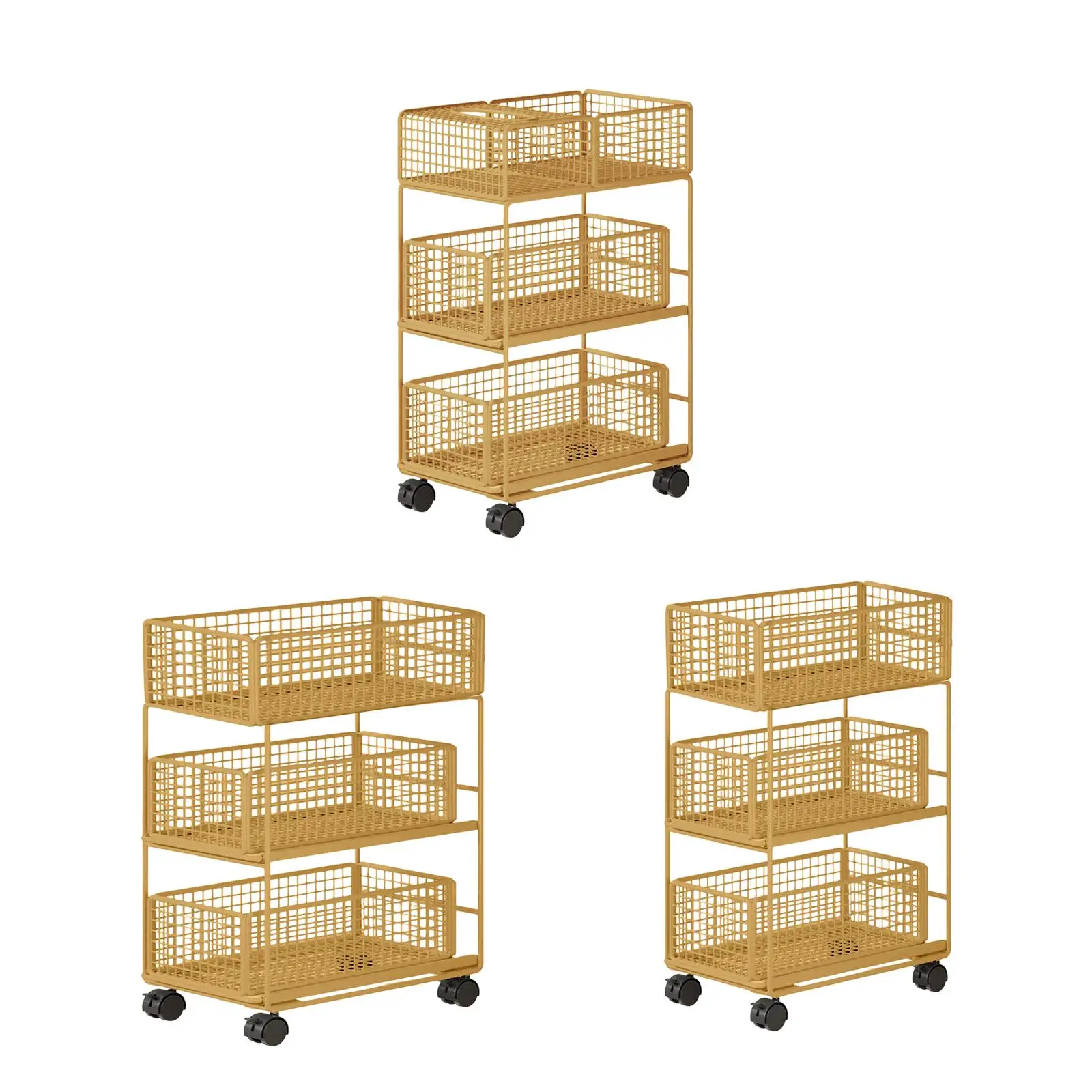 

Under Desk Cart Mobile Shelf Multifunctional Rolling Storage Organizer with