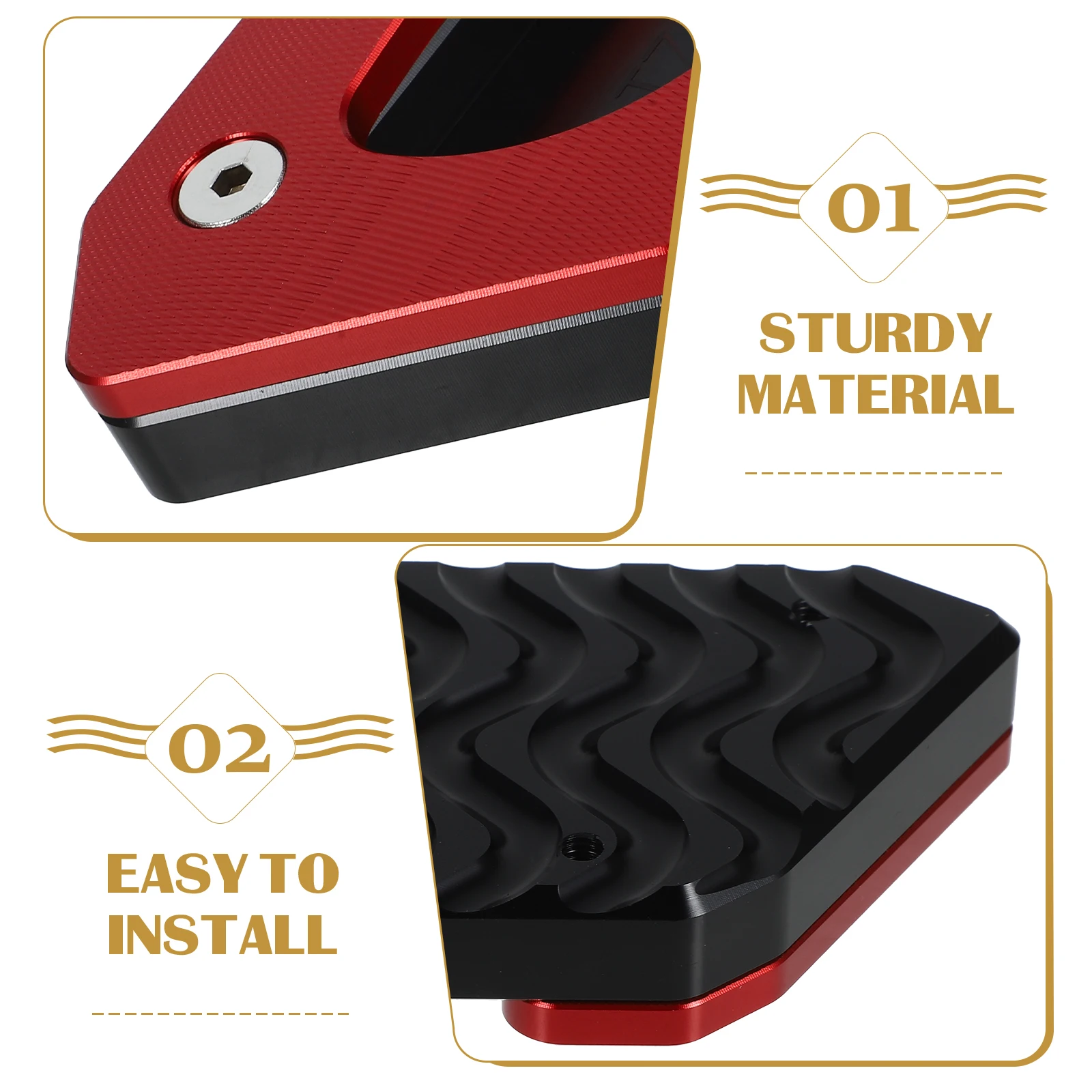 

1pc Universal Motorcycle Kickstand Plate Durable Side Stand Support Pad Anti-Scuff Floor Protector For Motorbike Garage Outdoor