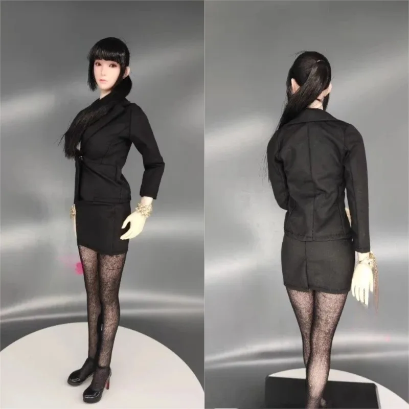 

1/6 Scale Fashion Female Soldier Elegant Black Professional Office Worker Skirt Coat Suit for 12" PH Action Figures Body
