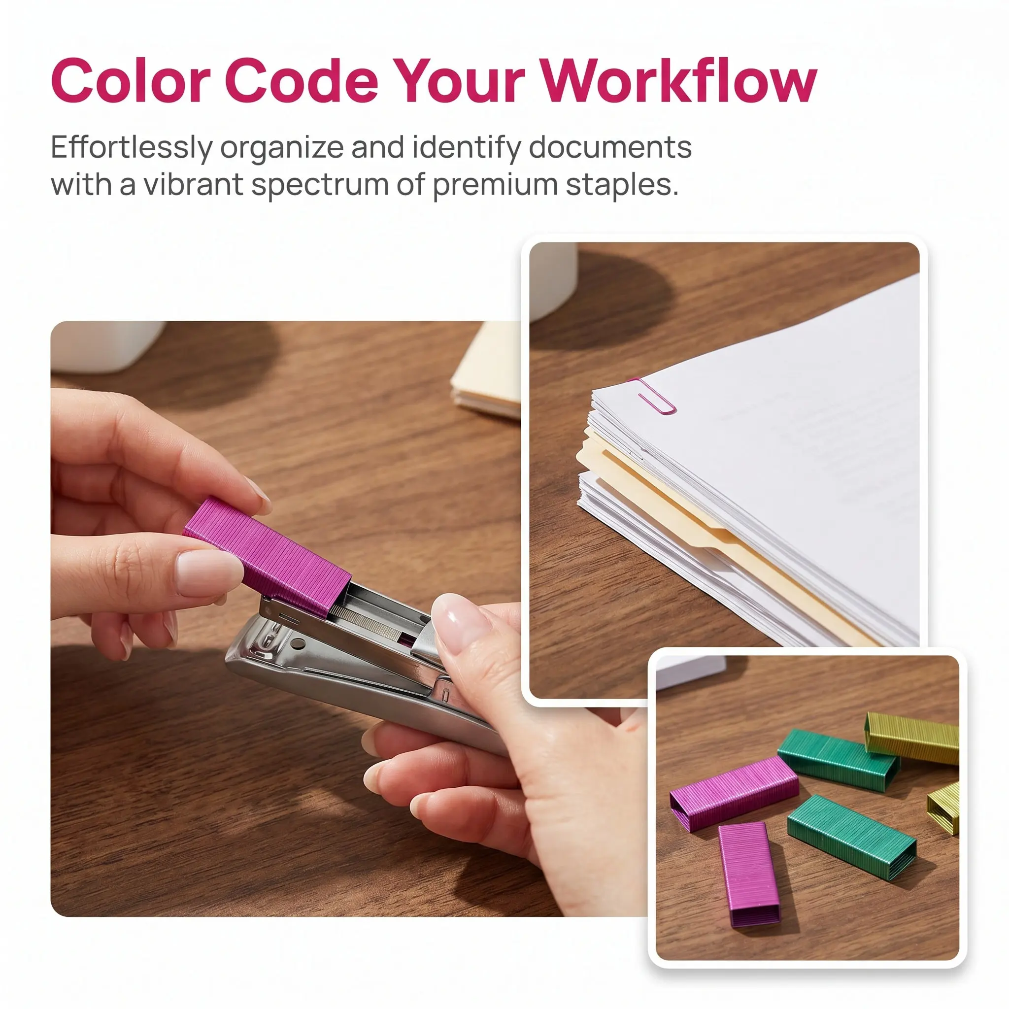 8000Pcs Assorted Colored Staples Standard 24 6 Refill Desk Stapler Office File Classification Staples Desk Supplies