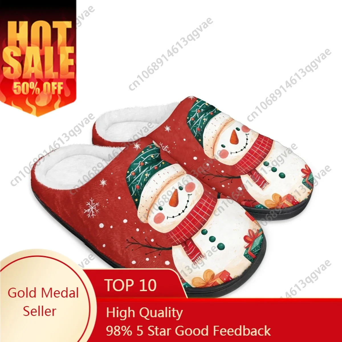 

Merry Christmas Pink Cartoon Cute Snowman Happy Home Cotton Slippers Mens Womens Teenager Plush Bedroom Keep Warm Custom Slipper