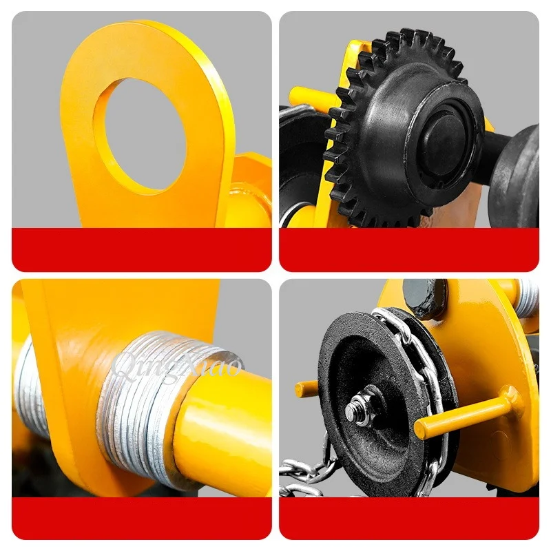 Manual Hand Push Monorail Trolley Matching Chain Hoist For I Beam Cargo Lifting Construction Handling - view 6