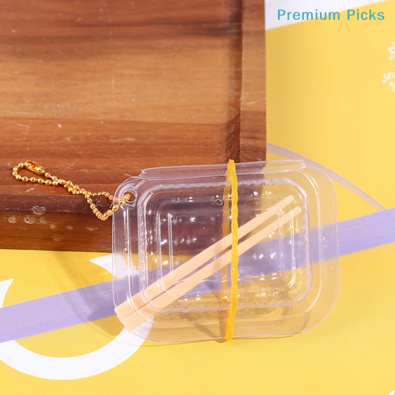 portable2pcs 1:12 Dollhouse Disposable fast food box + chopsticks For Doll House Decor Dollhouse Kitchen Accessories