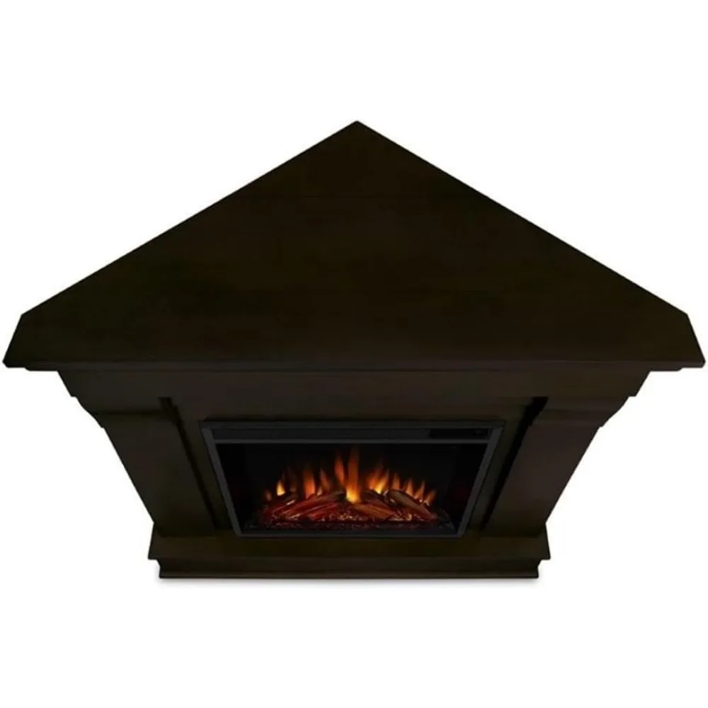 سخان مدفأة كهربائية معاصر من BOWERY HILL مع جهاز تحكم عن بعد، لهب Led قابل للتعديل 1500 وات في الجوز الداكن