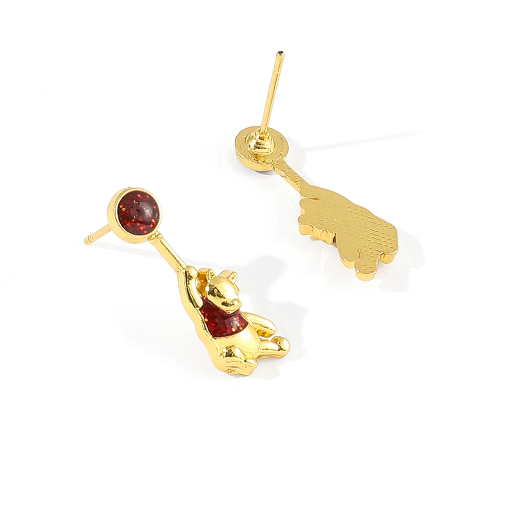 أقراط ديزني اللطيفة ويني ذا بوه أقراط ويني عصرية متقدمة لهدايا مجوهرات عيد الميلاد للفتيات